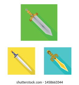 Vector illustration of and sword symbol. Collection of and knife vector icon for stock.
