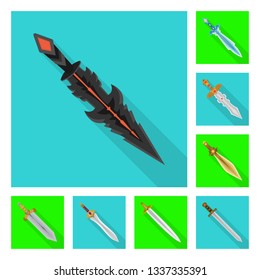 Vector illustration of  and sword  symbol. Set of  and knife  stock symbol for web.