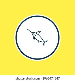 Vector illustration of swordfish icon line. Beautiful zoo element also can be used as marlin icon element.