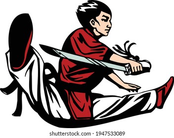 vector illustration of a swordsman