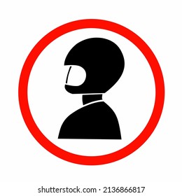 Vector illustration of a symbol of advice to always use a helmet when riding a motorcycle