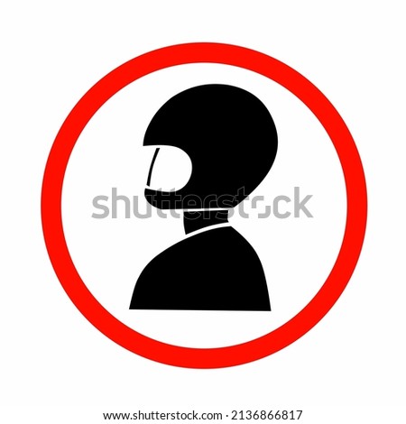 Vector illustration of a symbol of advice to always use a helmet when riding a motorcycle
