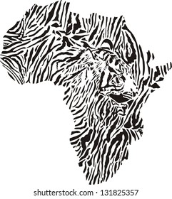 vector illustration of symbol Africa as a Tyger skin