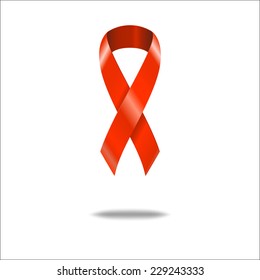 Vector Illustration of Symbol AIDS for Design, Website, Background Banner. REd Ribbon Sign of Immune Syndrome Isolated on white Template. World AIDS day - 1 December