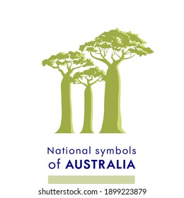 Símbolo de ilustración vectorial de la botella de Australia Tree. silueta realista para diseño e ilustraciones.