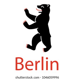 Vector illustration symbol of Berlin, Germany  Bear isolated on white background.