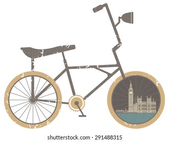Vector illustration of Symbol Bicycle Modern,  Travel and Healthy Lifestyle. 
Vector illustration of the Great Bell of the clock at the north end of the Palace of Westminster.