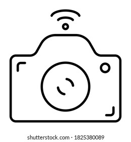 ilustración vectorial de un símbolo de la cámara con wifi