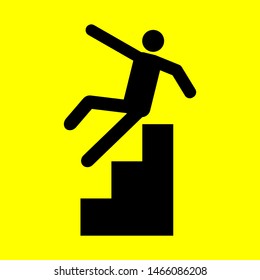 Vector illustration symbol of caution Steep stairs