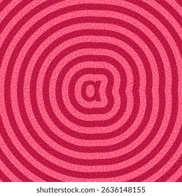Ilustração vetorial de um símbolo AT centrado em padrões vibrantes de ondulação rosa com um design estilizado e hipnótico.