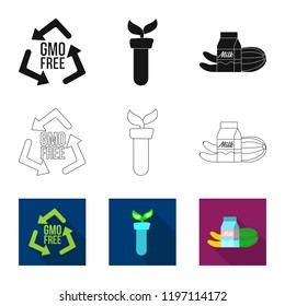 Vector illustration of  and  symbol. Collection of  and  vector icon for stock.