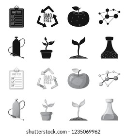 Vector illustration of  and  symbol. Collection of  and  vector icon for stock.