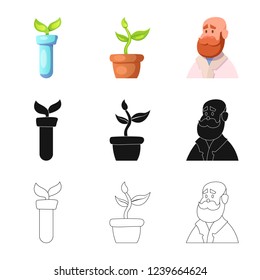Vector illustration of  and  symbol. Collection of  and  vector icon for stock.