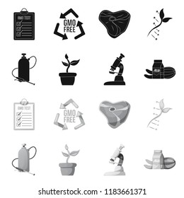 Vector illustration of  and  symbol. Collection of  and  stock vector illustration.