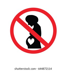 vector illustration symbol of danger for pregnant women. no entry. prohibit sign. vector illustration.