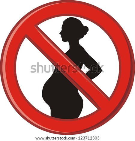 vector illustration symbol of danger for pregnant women, no entry