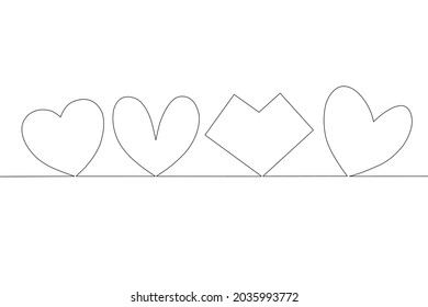 Vector illustration. Symbol design heart about love The hand-drawn continuously on a white background