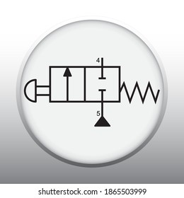 Vector illustration symbol directional pneumatic control valves sets 2-2 way 
