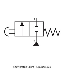 Vector illustration symbol directional pneumatic control valves sets 2-2 way 