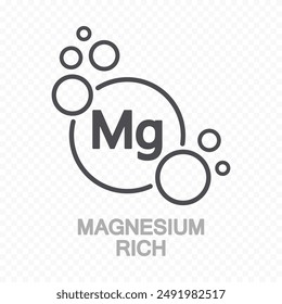 Vektorillustration eines Symbols für Nahrungsmittel reich an Magnesium, Mikroelemente notwendig für Menschen.