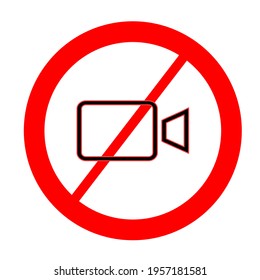 Vector illustration of a symbol forbidden to watch videos
