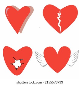 Vector illustration of a symbol graphic icon for a collection of popular and trending love images, this love image is designed with various concepts as an illustration of different heart feelings