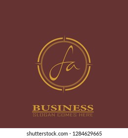 Vector illustration of symbol, initial letter Fa logo vintage.