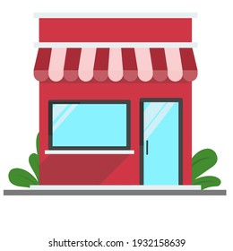 Vector illustration, symbol logo template, flat design store front view