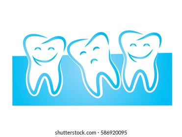Vector illustration of a symbol of malocclusion