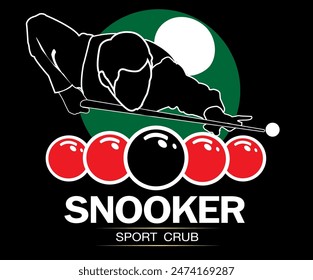 Vector illustration, symbol mark for the sport of snooker.