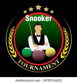 Vector illustration, symbol mark for the sport of snooker.