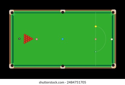 Vector illustration, symbol mark for the sport of snooker.