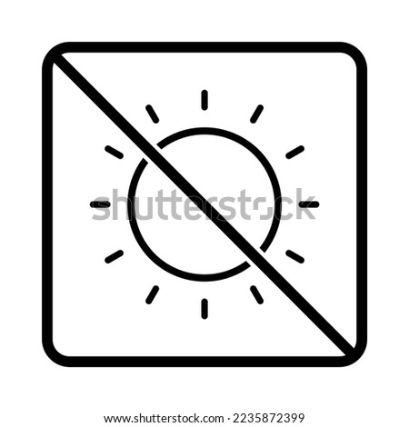 Vector illustration of a symbol not to be exposed to the sun's rays on a white background.
