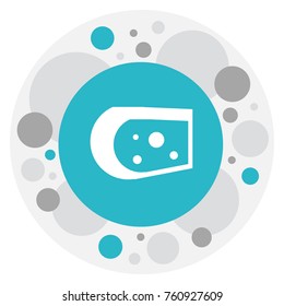 Vector Illustration Symbol On Cheese Icon. Premium Quality Isolated Cheddar Element In Trendy Flat Style.