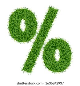 Vector illustration of the symbol "percentage" (%) in turf material.