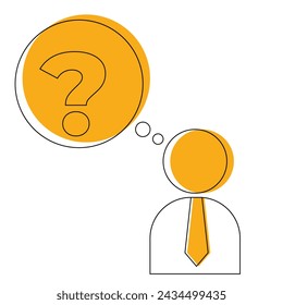 Ilustración vectorial de un símbolo de una persona haciendo una pregunta