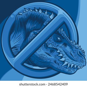 vector illustration of symbol Prohibited tyrannosaurus Rex.