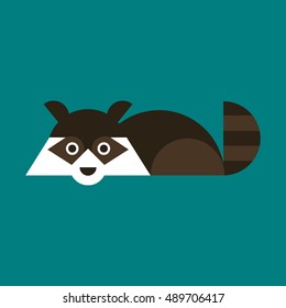 Vector illustration. Symbol, raccoon icon. Isolated on background