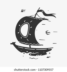 Vector Illustration The Symbol Sailboat