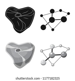 Vector illustration of  and  symbol. Set of  and  stock symbol for web.