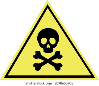 vector illustration of symbol with a skull in concept of signaling attention, toxic, dangerous and death