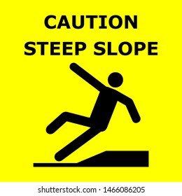 Vector Illustration, Symbol Of Steep Slope Caution