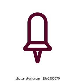 Vector illustration of symbol of a web browser equipment icon. illustration of pin button on a white background. color can be changed. outline style