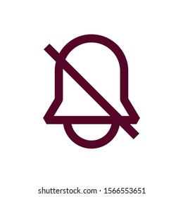 Vector illustration of symbol of a web browser equipment icon. illustration of turning off a bell on a white background. color can be changed. outline style