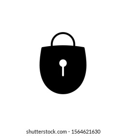 Vector illustration of symbol of website and mobile app equipment. padlock on a white background. color can be changed. solid style