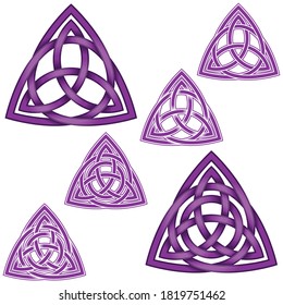 Vector illustration of the symbol of wicca, two triquetra one inside another with circle, all on white background