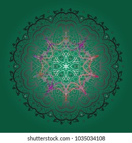 Vector illustration. Symbol of winter. Isolated watercolor snowflakes on colorful background. Snowflake winter.