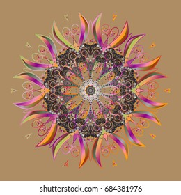 Vector illustration. Symbol of winter. Isolated watercolor snowflakes on colorful background. Snowflake winter.