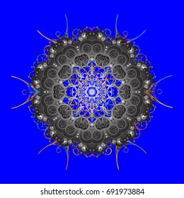 Vector illustration. Symbol of winter. Isolated watercolor snowflakes on colorful background. 