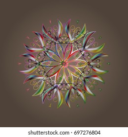 Vector illustration. Symbol of winter. Isolated watercolor snowflakes on colorful background. Snowflake winter.